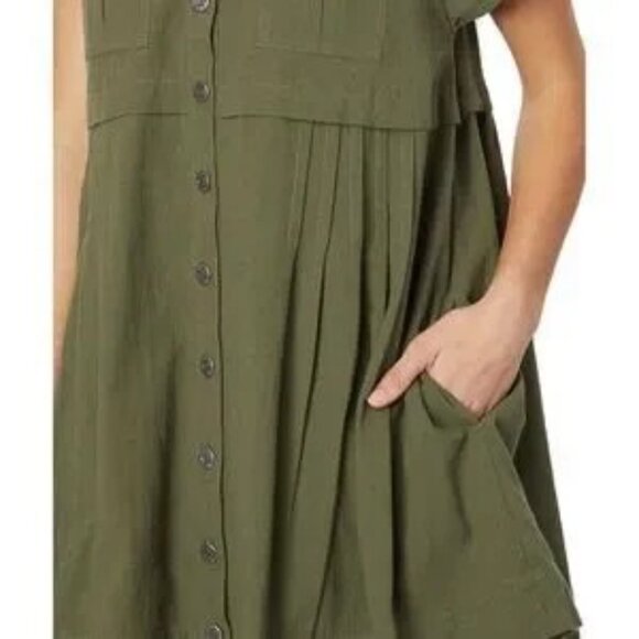 Free People Ronnie Poplin Mini Dress ~ L - Picture 3 of 3